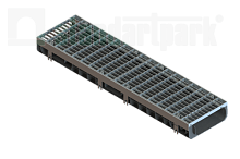 Лоток водоотводный пластиковый PolyMax Drive ЛВ-20.26.08-ПП c РВ щель ВЧ кл.D (к-т) 0851343, класс D400, комплект, Стандартпарк